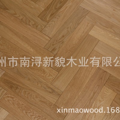 新貌实木复合15mm仿古人字拼橡木本色 多层实木地板地暖地板