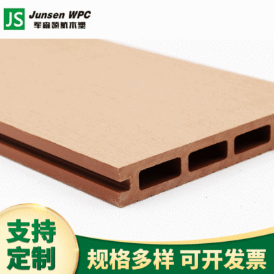 军森木塑140*20方孔地板 木塑材料 厂家定制 厂家生产花箱和廊架