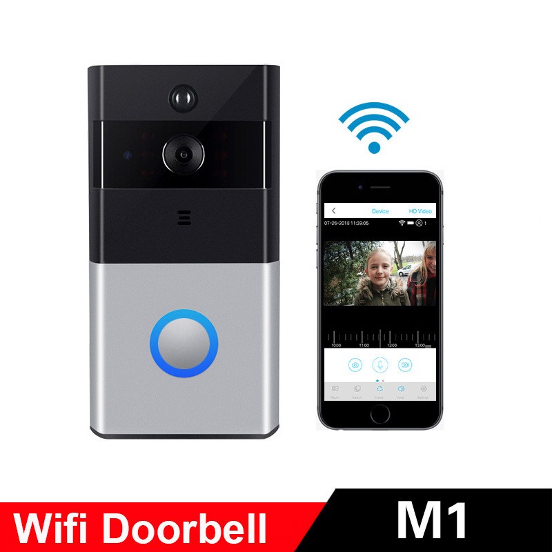 M1智能可视门铃远程无线WIFI门铃语音对讲视频防盗监控 海思方案