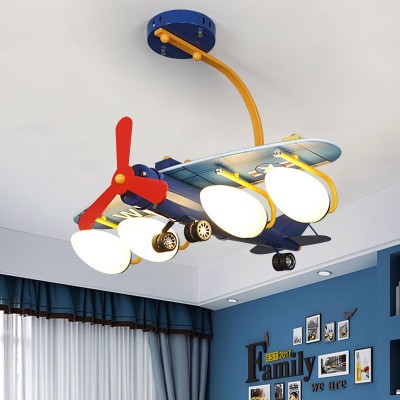 美式创意卡通男孩卧室LED飞机灯吊灯儿童房现代简约模型设计灯具