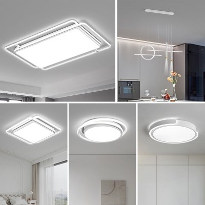 新品设计师推LED房间吸顶灯ZY146白现代简约客厅卧室灯具全屋套餐