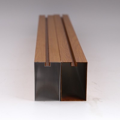 厂家批发仿木纹铝方管 工业铝合金方通型材装饰木纹转印铝方管
